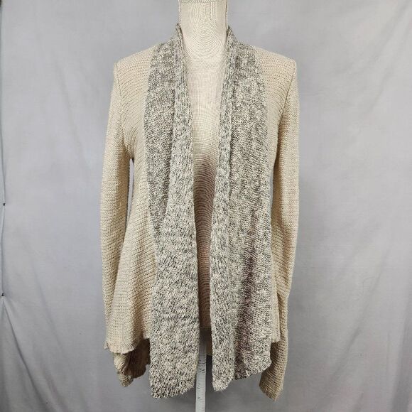 Maurices Womens Cardigan Sweater Size M Long Acrylic Beige Long Sleeve Open - Picture 1 of 7